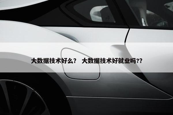 大数据技术好么？ 大数据技术好就业吗?？