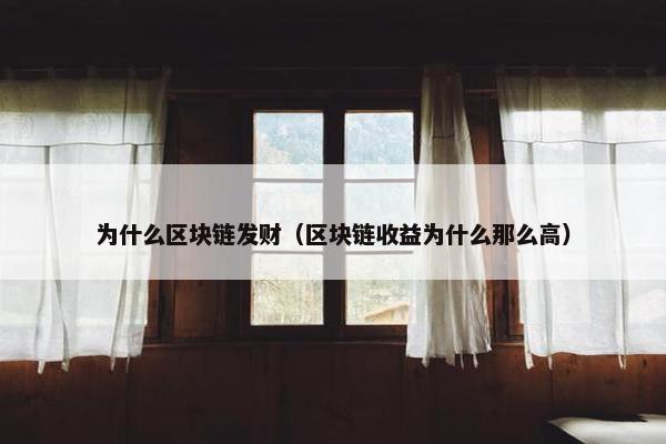 为什么区块链发财（区块链收益为什么那么高）