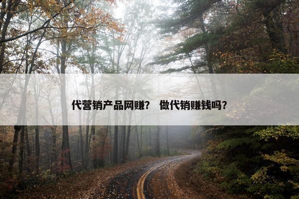 代营销产品网赚？ 做代销赚钱吗？