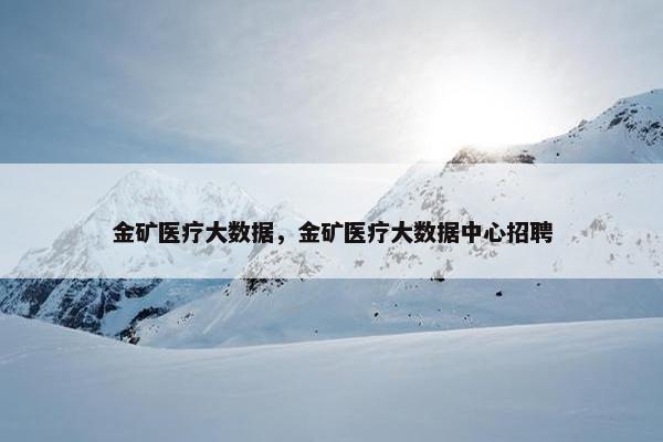 金矿医疗大数据，金矿医疗大数据中心招聘