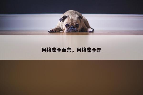 网络安全而言，网络安全是