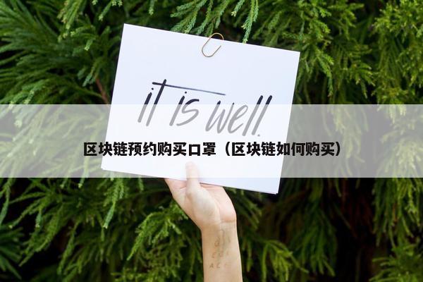 区块链预约购买口罩（区块链如何购买）