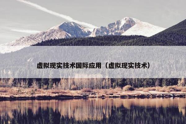 虚拟现实技术国际应用（虚拟现实技术）