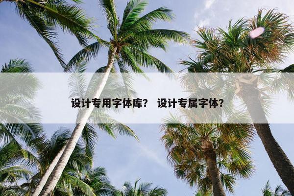 设计专用字体库？ 设计专属字体？