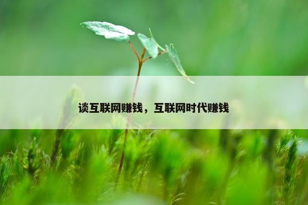 谈互联网赚钱，互联网时代赚钱