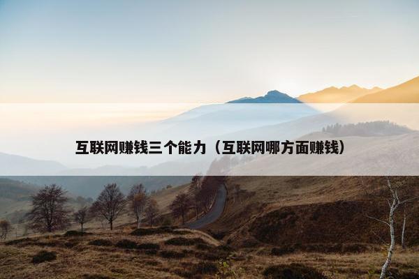互联网赚钱三个能力（互联网哪方面赚钱）