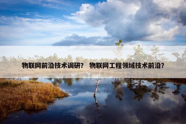 物联网前沿技术调研？ 物联网工程领域技术前沿？