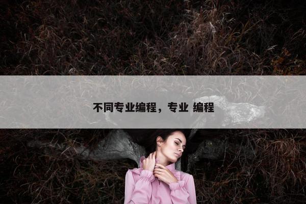 不同专业编程，专业 编程
