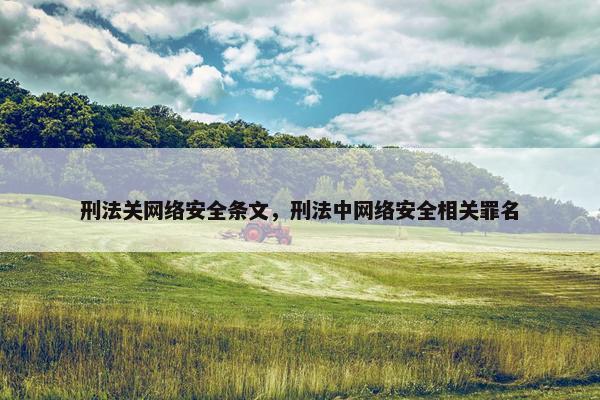 刑法关网络安全条文，刑法中网络安全相关罪名