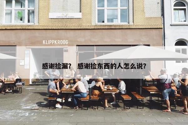 感谢捡漏？ 感谢捡东西的人怎么说？