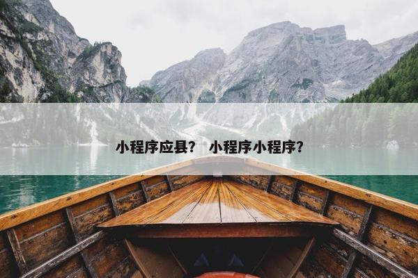 小程序应县？ 小程序小程序？