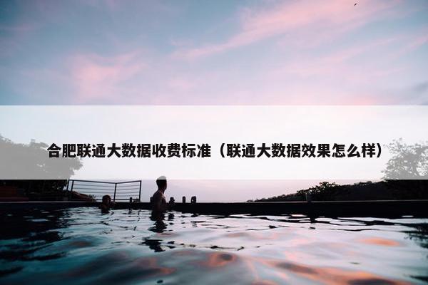 合肥联通大数据收费标准（联通大数据效果怎么样）