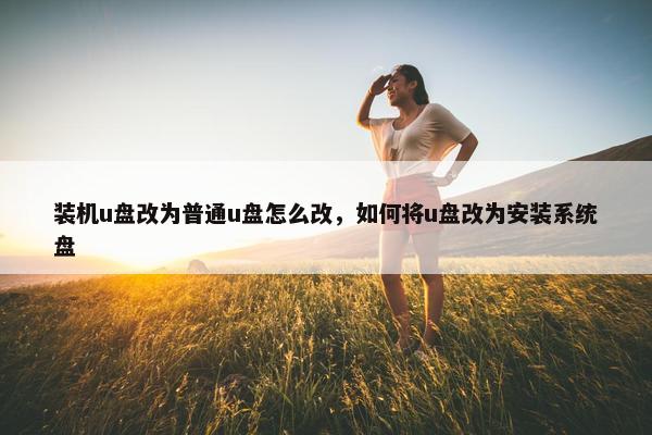 装机u盘改为普通u盘怎么改，如何将u盘改为安装系统盘