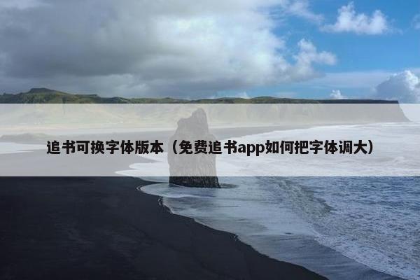 追书可换字体版本（免费追书app如何把字体调大）