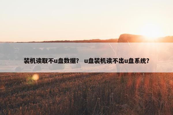 装机读取不u盘数据？ u盘装机读不出u盘系统？