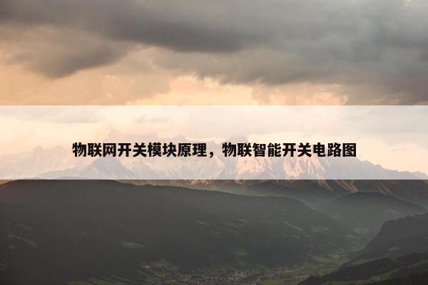 物联网开关模块原理，物联智能开关电路图