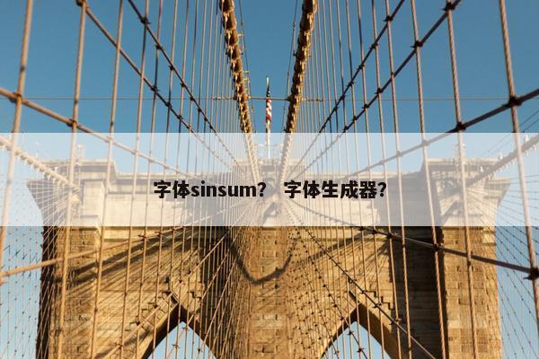 字体sinsum？ 字体生成器？