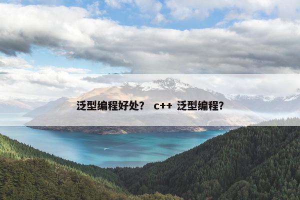 泛型编程好处？ c++ 泛型编程？