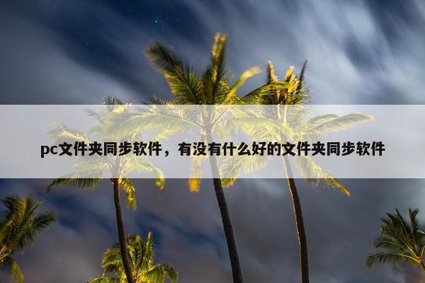 pc文件夹同步软件，有没有什么好的文件夹同步软件