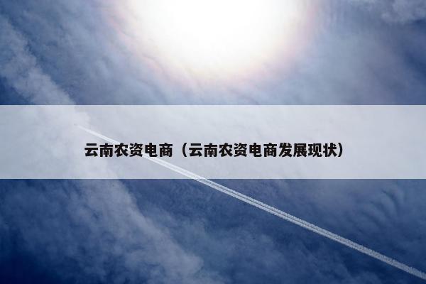 云南农资电商（云南农资电商发展现状）