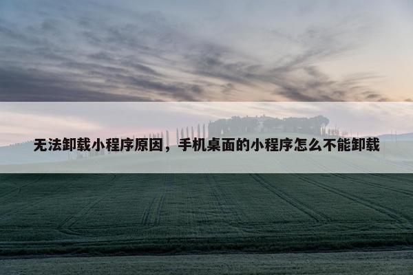 无法卸载小程序原因，手机桌面的小程序怎么不能卸载