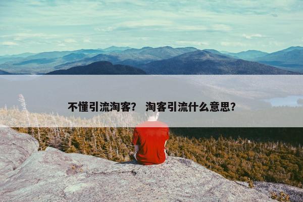 不懂引流淘客？ 淘客引流什么意思？