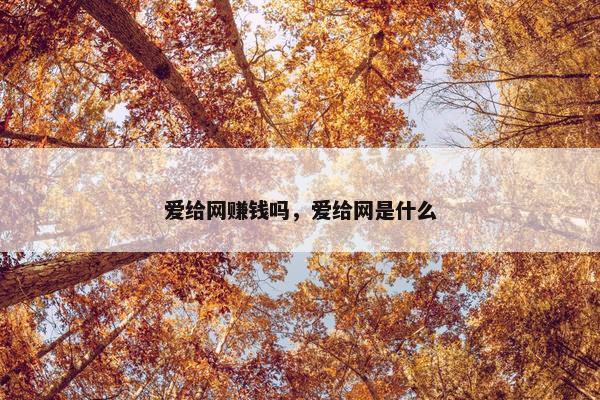 爱给网赚钱吗，爱给网是什么