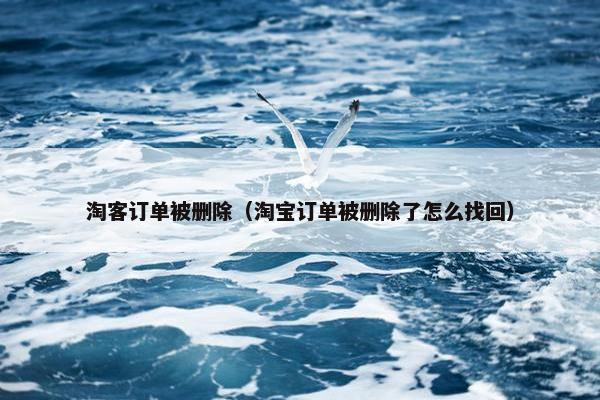 淘客订单被删除（淘宝订单被删除了怎么找回）