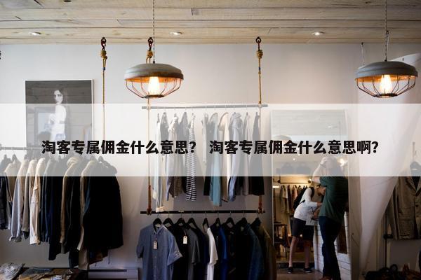 淘客专属佣金什么意思？ 淘客专属佣金什么意思啊？