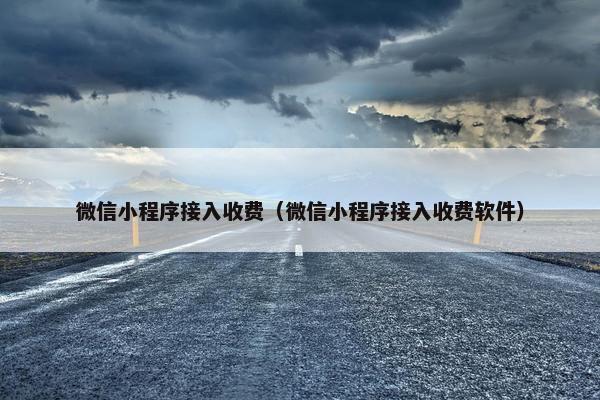 微信小程序接入收费（微信小程序接入收费软件）