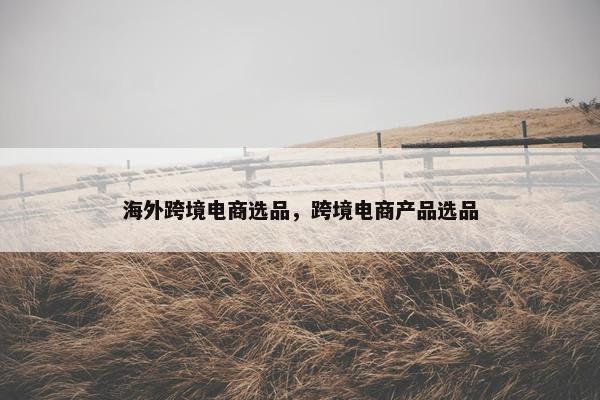 海外跨境电商选品，跨境电商产品选品
