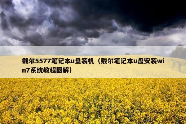 戴尔5577笔记本u盘装机（戴尔笔记本u盘安装win7系统教程图解）