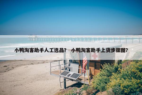 小鸭淘客助手人工选品？ 小鸭淘客助手上货步骤图？