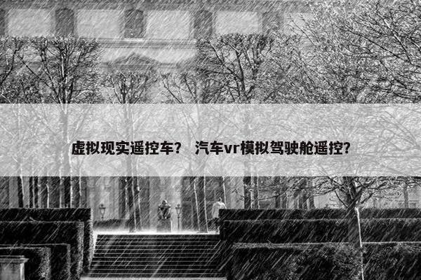 虚拟现实遥控车？ 汽车vr模拟驾驶舱遥控？