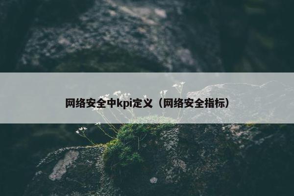 网络安全中kpi定义（网络安全指标）