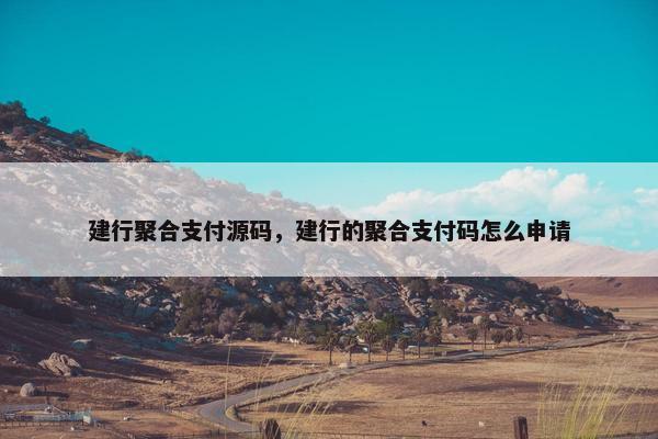 建行聚合支付源码，建行的聚合支付码怎么申请