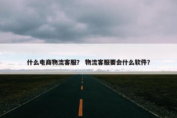 什么电商物流客服？ 物流客服要会什么软件？