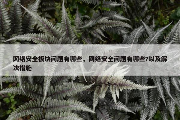 网络安全板块问题有哪些，网络安全问题有哪些?以及解决措施