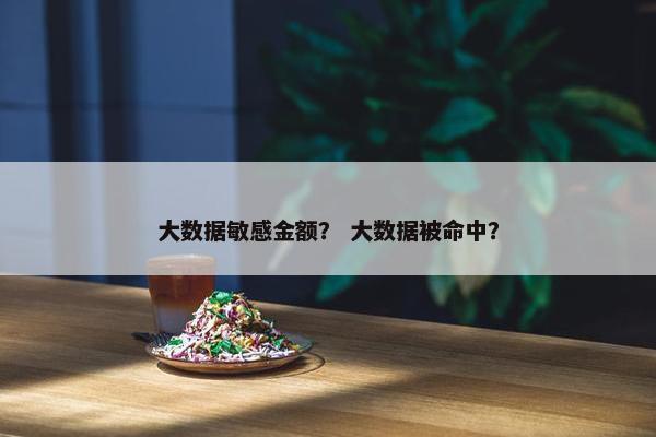 大数据敏感金额？ 大数据被命中？