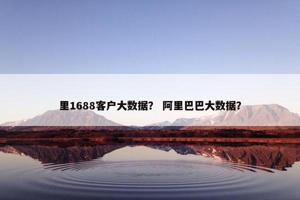 里1688客户大数据？ 阿里巴巴大数据？