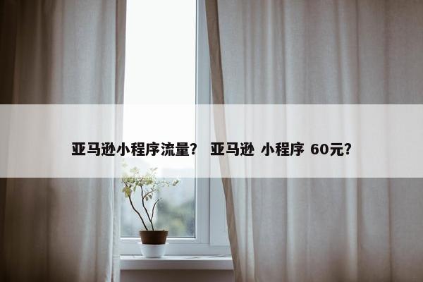 亚马逊小程序流量？ 亚马逊 小程序 60元？