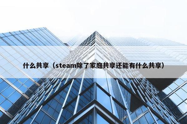 什么共享（steam除了家庭共享还能有什么共享）