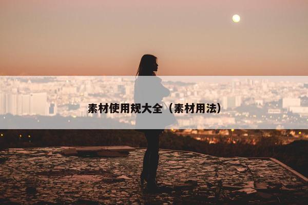 素材使用规大全（素材用法）