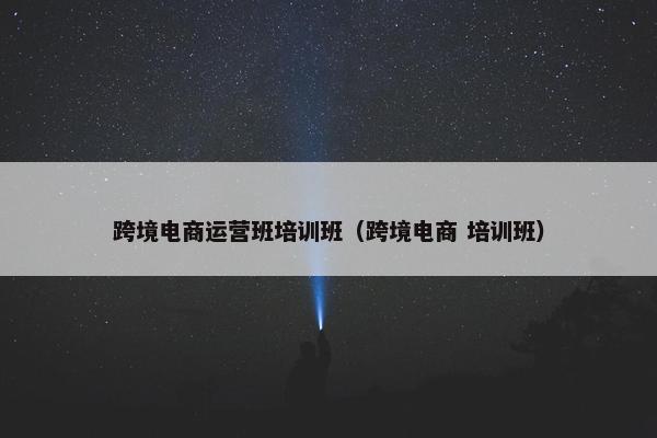 跨境电商运营班培训班（跨境电商 培训班）