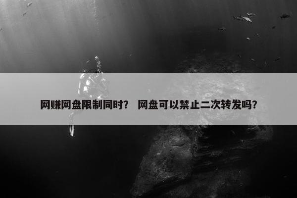 网赚网盘限制同时？ 网盘可以禁止二次转发吗？