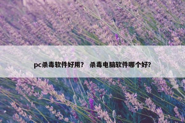 pc杀毒软件好用？ 杀毒电脑软件哪个好？