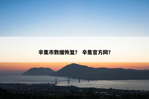 辛集市数据恢复？ 辛集官方网？