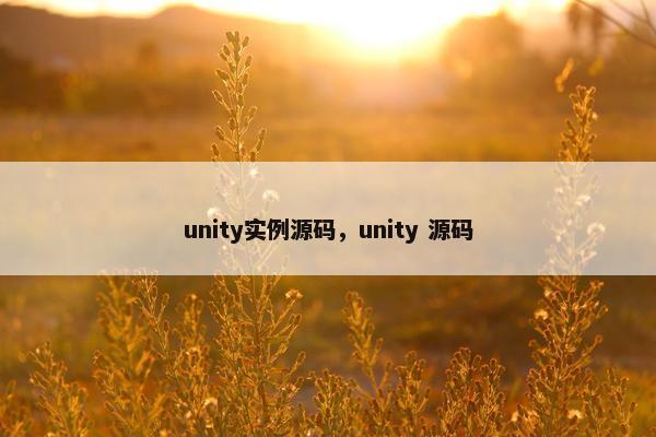 unity实例源码，unity 源码