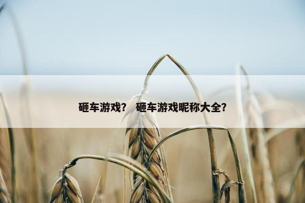砸车游戏？ 砸车游戏昵称大全？