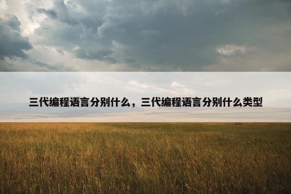 三代编程语言分别什么，三代编程语言分别什么类型